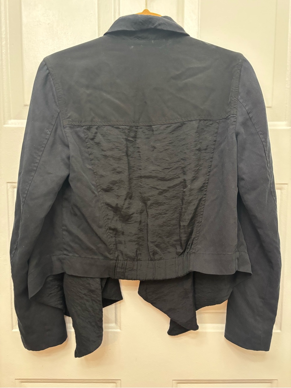 AllSaints Black Draped Open Front Jacket - Picture 2 of 8